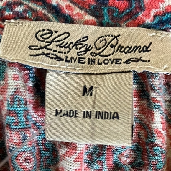 NWT Lucky Brand Cotton Paisley Sleeveless Blouse M Tribal Western Boho Cottage - Picture 8 of 10